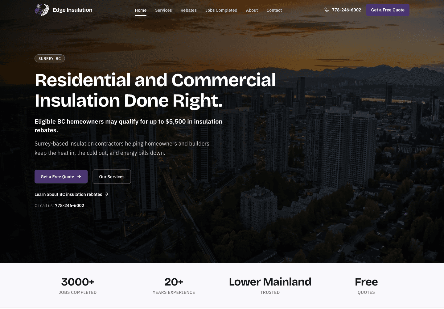 Edge Insulation website preview